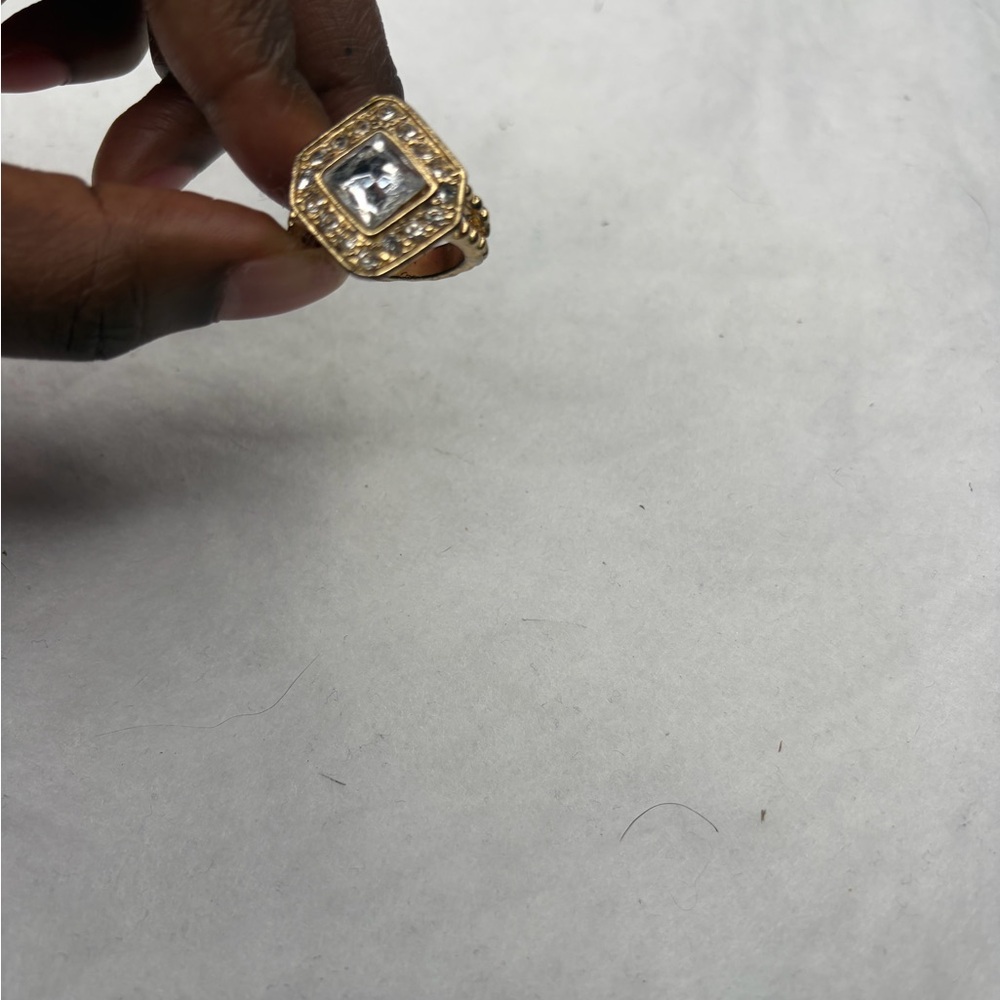 Gold Ring with Clear Gemstone